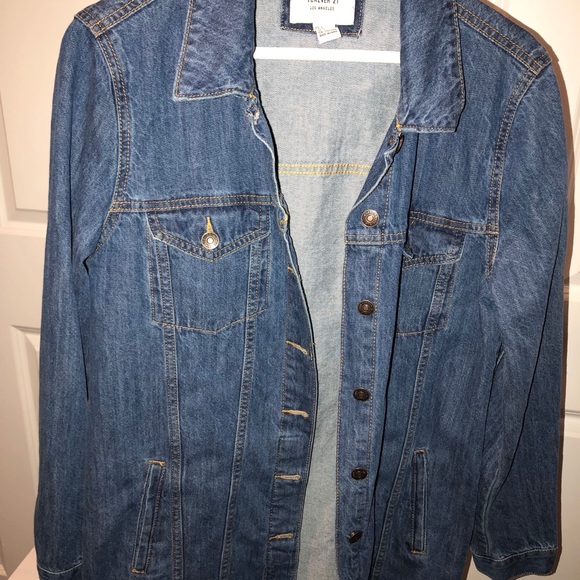 forever 21 longline denim jacket